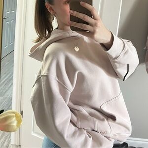 Women's Light Pink Hoodie TNA Aritzia Cozy Fleece Boyfriend Fit